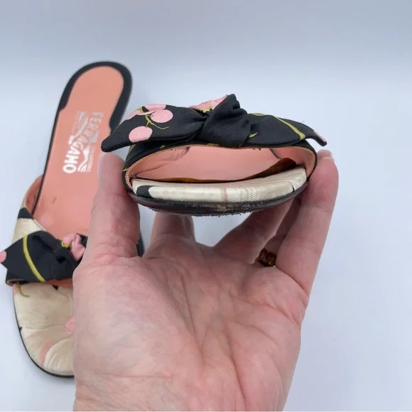 Salvatore Ferragamo Shoes 8 1/2 Black/Pink - Picture 14 of 16